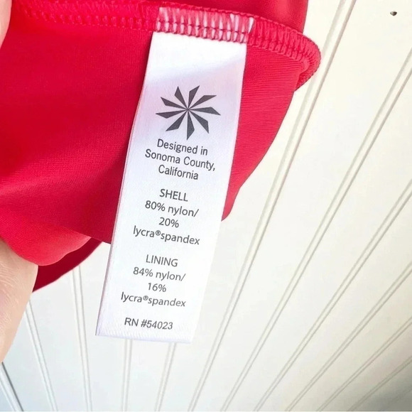 Athleta Size 32 D/DD Tara Halter Swim Dress In safron Red NEW! - Picture 5 of 5